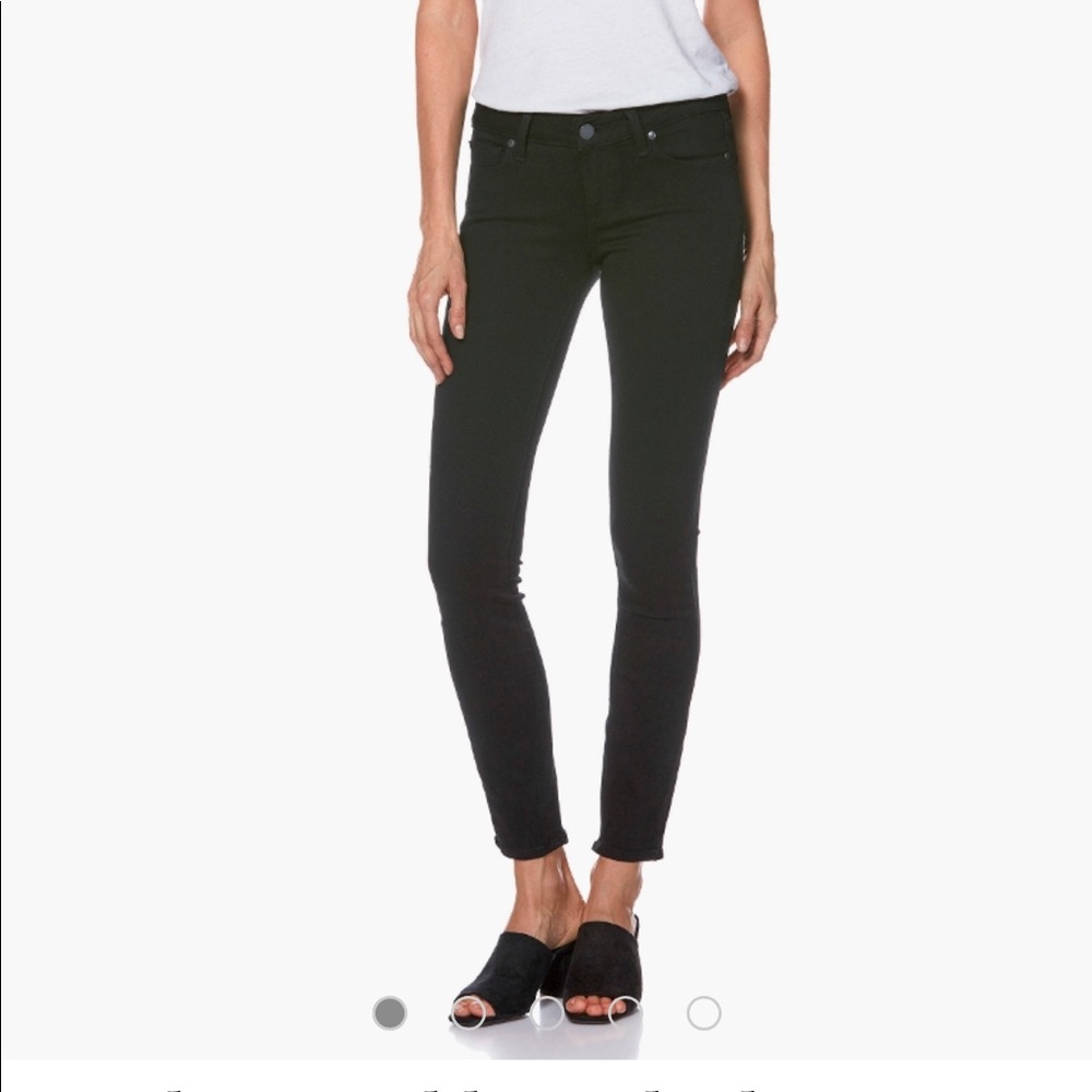 Paige black distressed skinny jeans